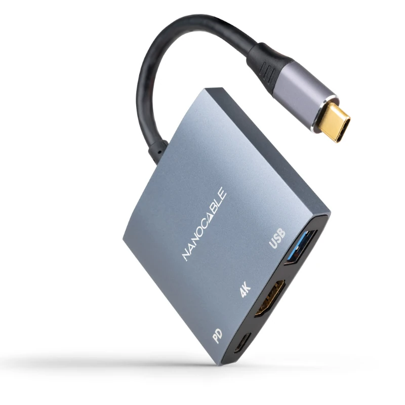 Nanocable Conversor USB-C a HDMI-USB3.0-PD 15 cm