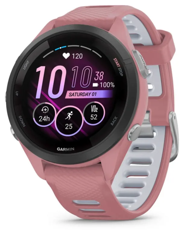 Garmin Forerunner 265S 2,79 cm (1.1") AMOLED 42 mm Digital 360 x 360 Pixeles Pantalla táctil Negro, Rosa Wifi GPS (satélite)