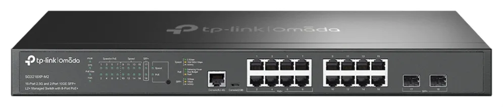 TP-Link Omada SG3218XP-M2 switch Gestionado L2+ 2.5G Ethernet (100/1000/2500) Energía sobre Ethernet (PoE) 1U Negro