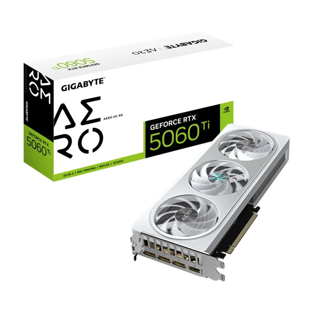 Tarjeta Gráfica Gigabyte GeForce RTX 5060 Ti AERO OC/ 8GB GDDR7