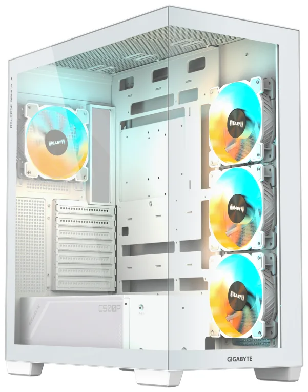 Caja ordenador gaming gigabyte c500 atx cristal templado blanca