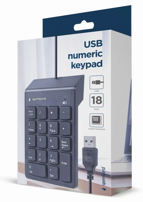 Gembird KPD-U-03 teclado numérico Portátil/PC USB Negro