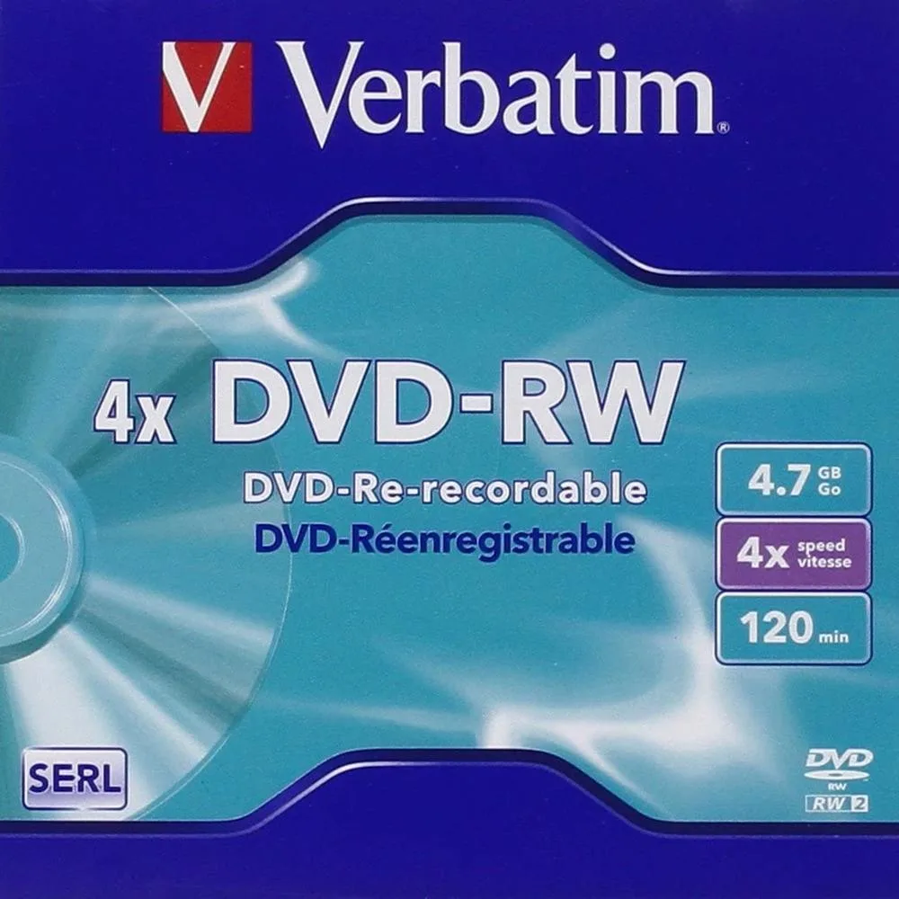 Verbatim dvd - rw 4.7gb 4x tarrina 5 unidades advanced serl