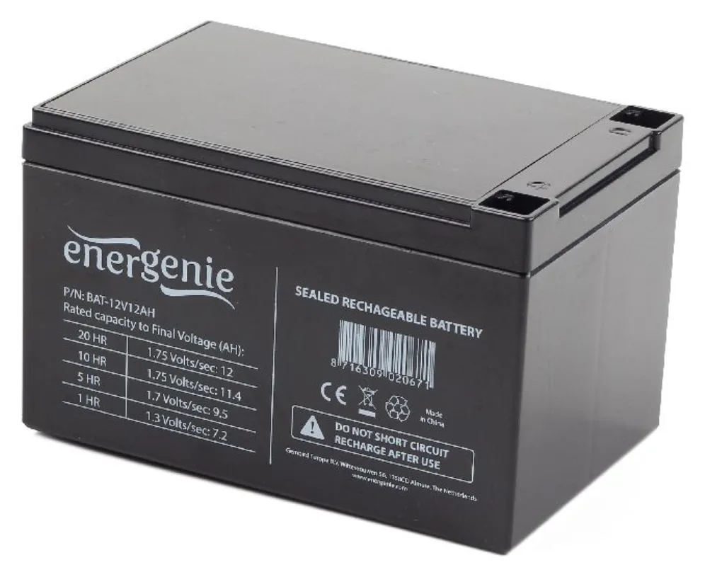 Gembird BAT-12V12AH batería para sistema ups Sealed Lead Acid (VRLA) 12 V 12 Ah