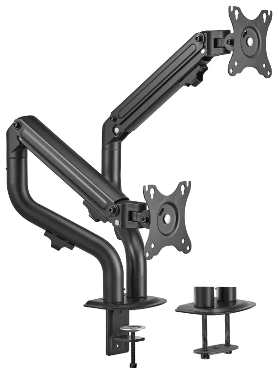 Soporte de Mesa para 2 Monitores Aisens DT32TSR-141/ Giratorio/ Inclinable/ hasta 8kg