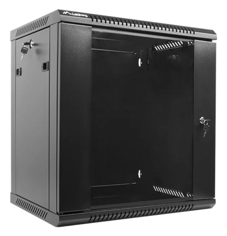 Armario lanberg mural rack 19 pulgadas 12u - 600x450 flat pack v2 negro