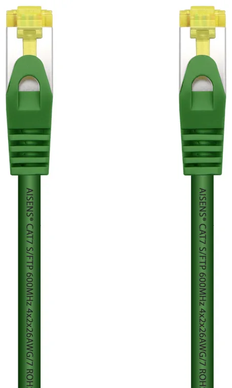 AISENS Cable De Red Latiguillo RJ45 LSZH Cat.7 600 MHz S/FTP PIMF AWG26, Verde, 2.0 m