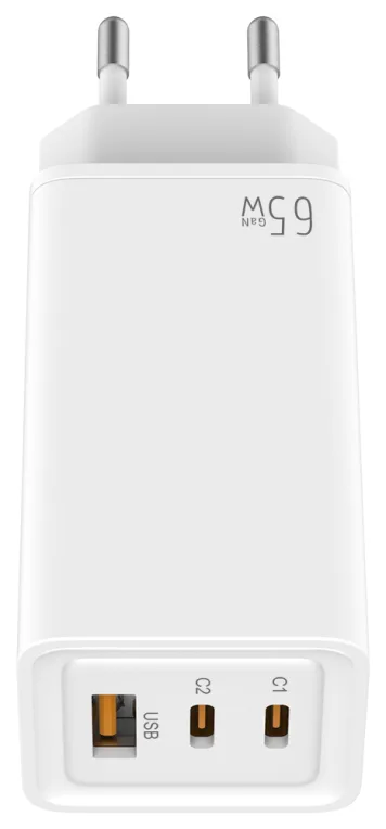 Leotec Cargador 65W GaN 2 USB-C PD + 1 USB-A Blanco
