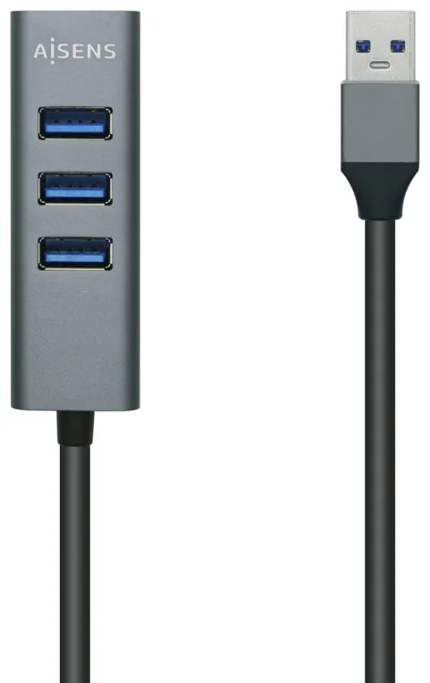 Hub USB 3.0 Aisens A106-0507/ 4xUSB/ Gris