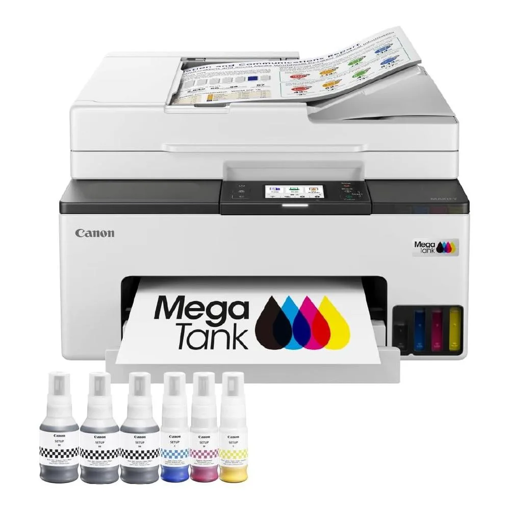 Multifunción inyección canon maxify gx2051 megatank color fax - a4 - red - wifi - adf - 3 botellas negro