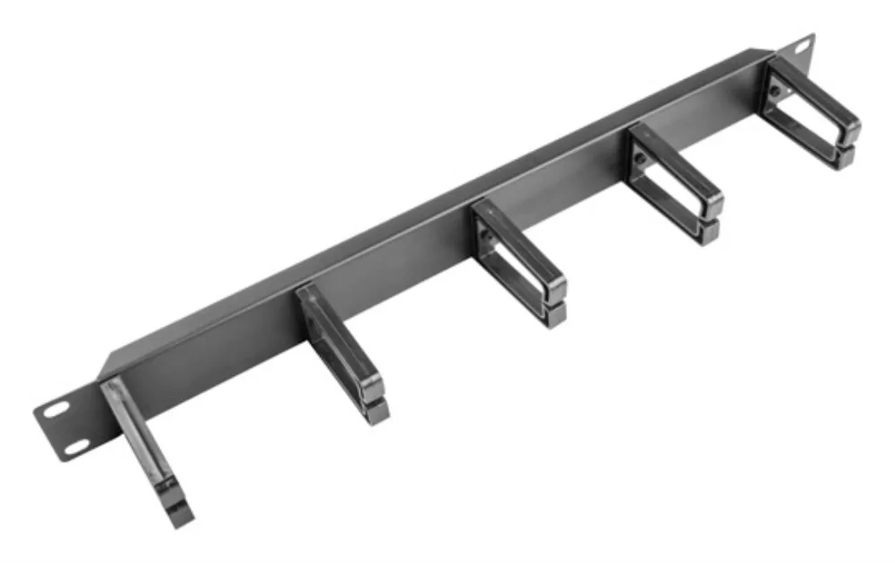 Organizador de cables lanberg 5 anillas plastico 1u tipo b rack 19 negro