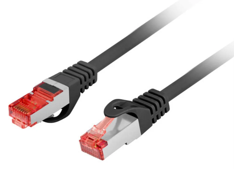 Cable red lanberg latiguillo cat.6 s - ftp lszh cu 0.25m negro fluke passed