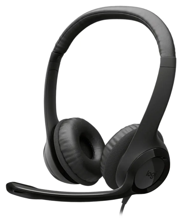 Logitech Auriculares con Cable H390 para PC/Portátil, Auriculares Estéreo con Micrófono con Supresión de Ruido, USB-C, Controles en línea, funciona con Chromebook