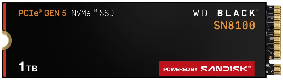 Disco SSD SanDisk WD Black SN8100 1TB/ M.2 2280 PCIe Gen5/ Full Capacity