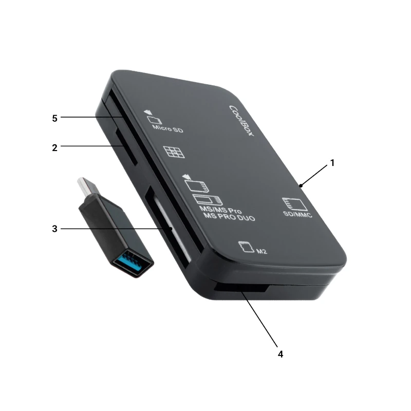 Coolbox Lector CRE4 DNIE-TARJETAS EXT.+ ADAP.USB-C