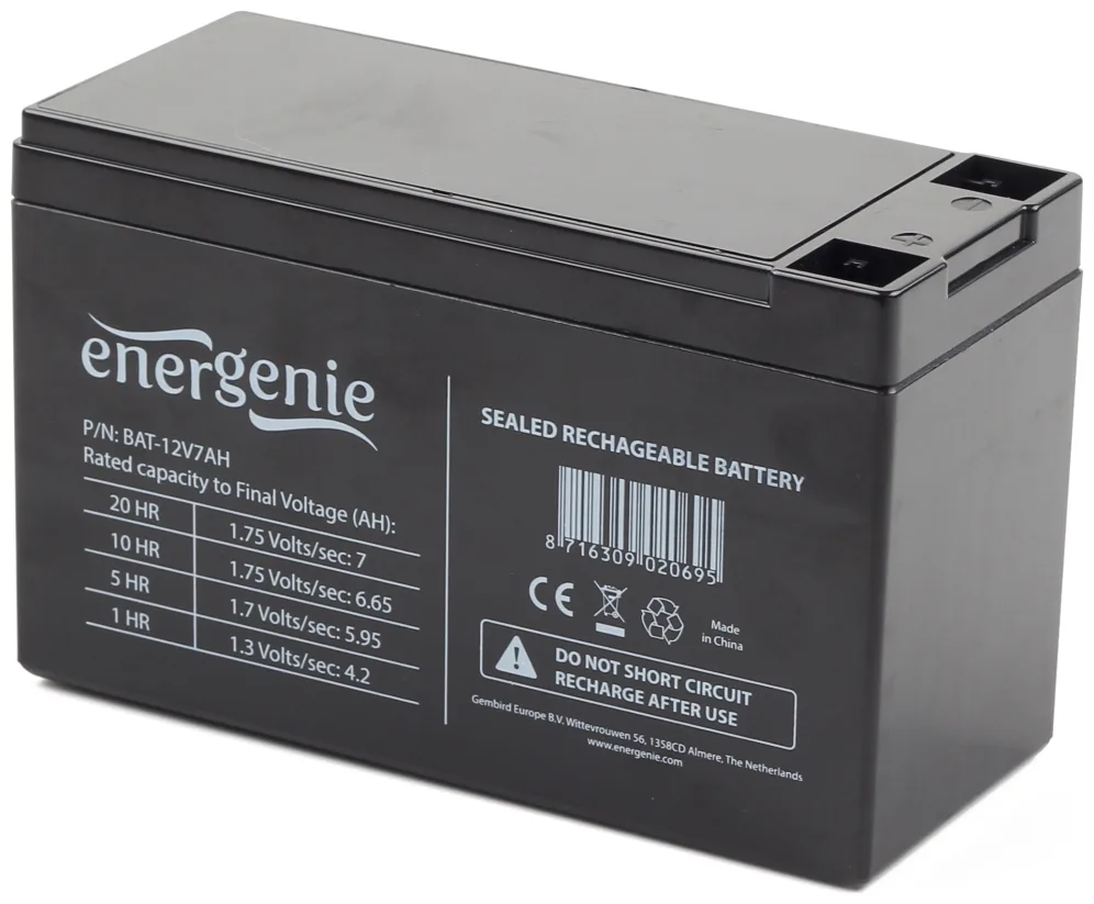 Gembird BAT-12V7AH - USV-Akku - 1 x 7 Ah Sealed Lead Acid (VRLA) 12 V