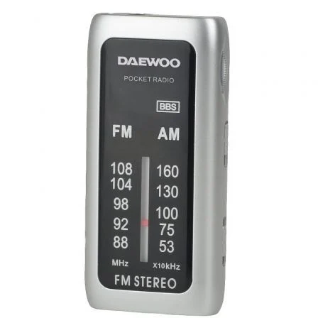 Radio Portátil Daewoo DW1129/ a Pilas/ Plata