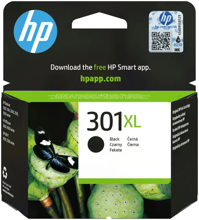 HP Cartucho de tinta original 301XL de alta capacidad negro