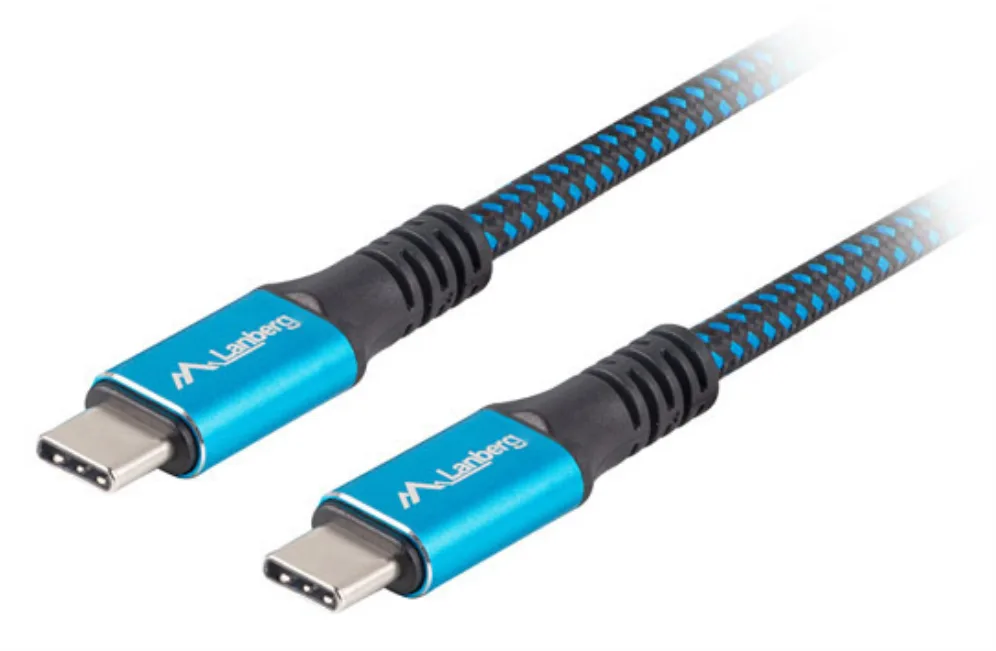 Cable usb tipo c lanberg 0.5m - macho - macho - negro - azul