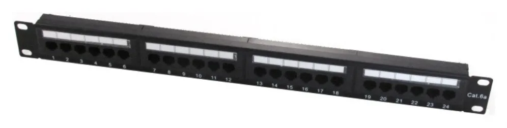 WP 19" Patch Panel Cat.6a UTP 24 RJ45 ports 1U