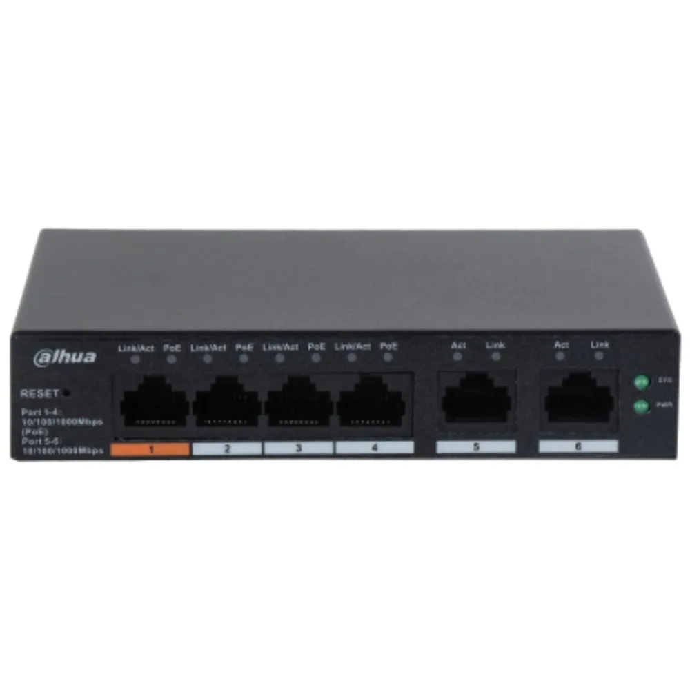 Dahua Technology DH-CS4006-4GT-60 switch Gestionado L2 Gigabit Ethernet (10/100/1000) Energía sobre Ethernet (PoE) Negro