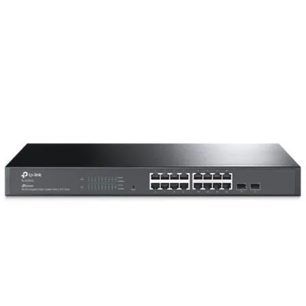 Swicht tp - link 16 puertos 10 - 100 - 1000mbps con 2 ptos sfp gestionable rack 19 pulgadas