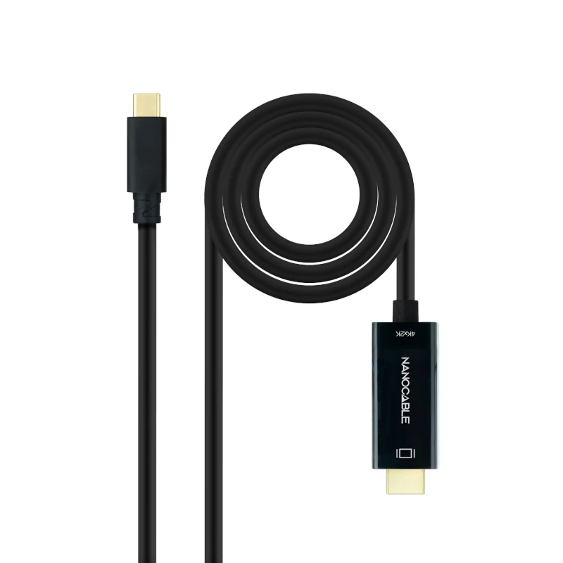 Nanocable Conversor USB-C-HDMI Negro, 5 m