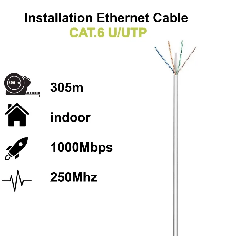 Ewent Bobina cable red Cat. 6 U-UTP, PVC, 305mt