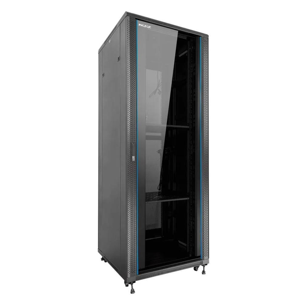 Armario rack de suelo 19 pulgadas phasak pro 42u negro 800x800 montado pho 8842