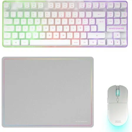 Pack Gaming Mars Gaming MCPWTKL/ Teclado Inalámbrico + Ratón Inalámbrico + Alfombrilla