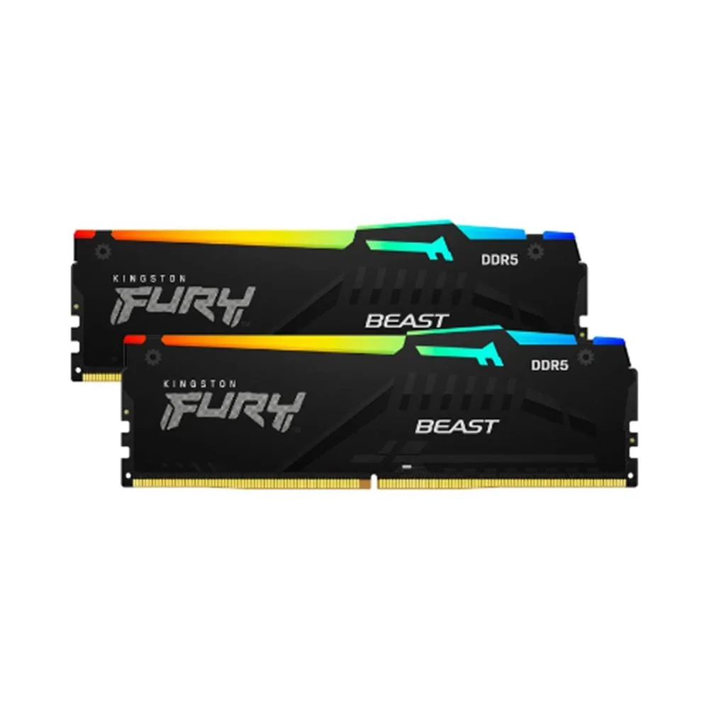 Memoria ram ddr5 32gb 2x16gb kingston - 6000mhz - pc5 48000 - fury beast rgb - cl36