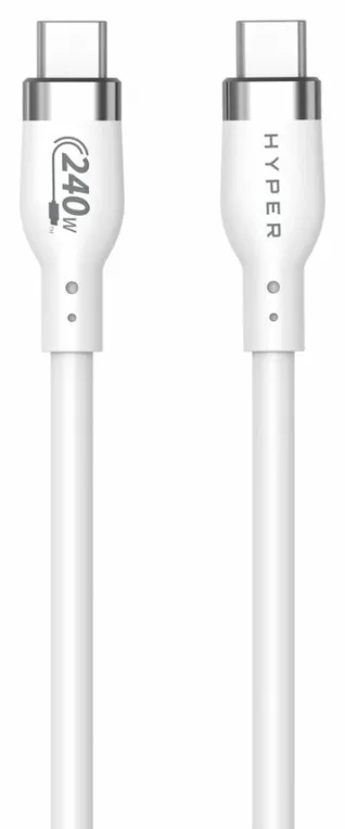 Cable usb tipo c hyper 2m - macho - macho - blanco