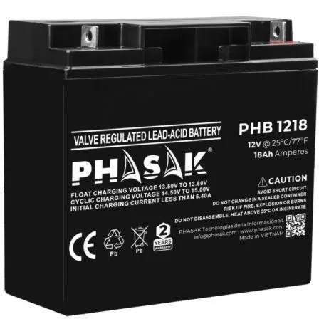 Bateria phasak phb 1218 compatible para sais 18ah 12v acido - plomo