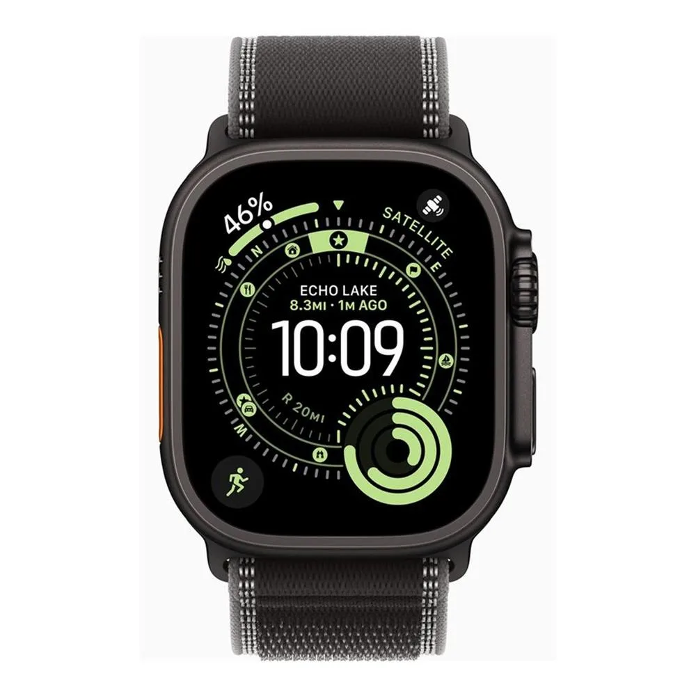 Smartwatch apple watch ultra 3 gps + cellular 49mm black titanium case black - charcoal trail loop - m - l