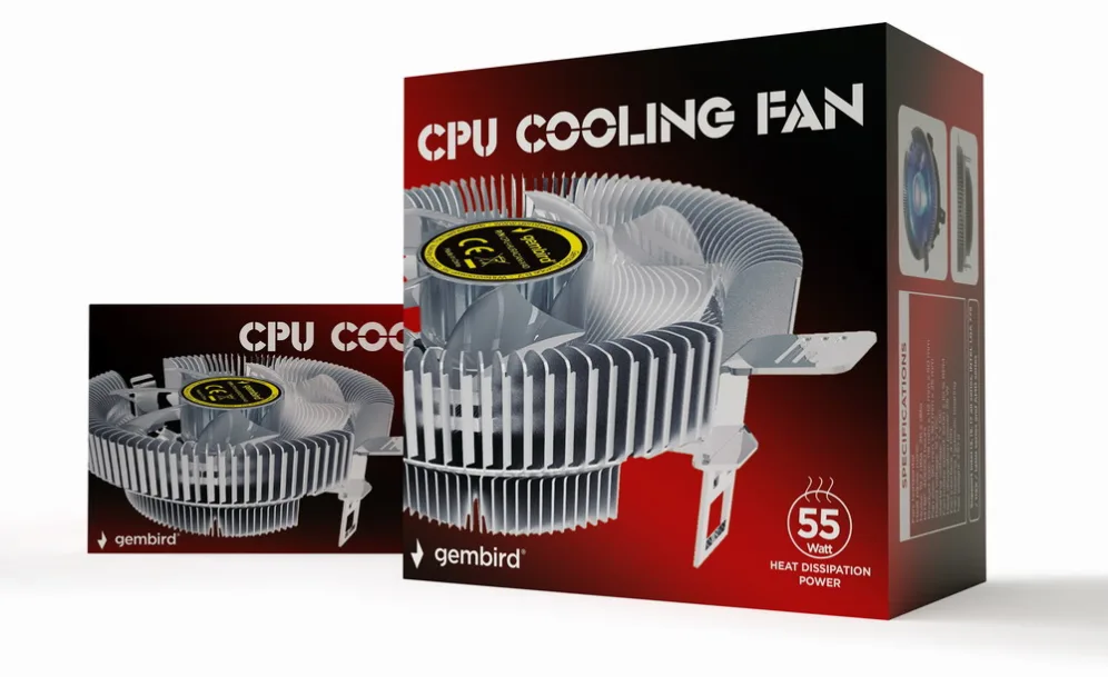 Gembird CPU-HURACAN-X40 sistema de refrigeración para ordenador Procesador Refrigerador de aire 9 cm Transparente