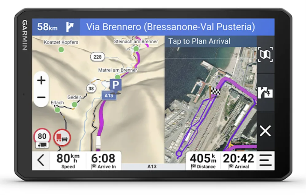 Garmin dezl LGV820 navegador Fijo 20,3 cm (8") TFT Pantalla táctil 405 g Negro