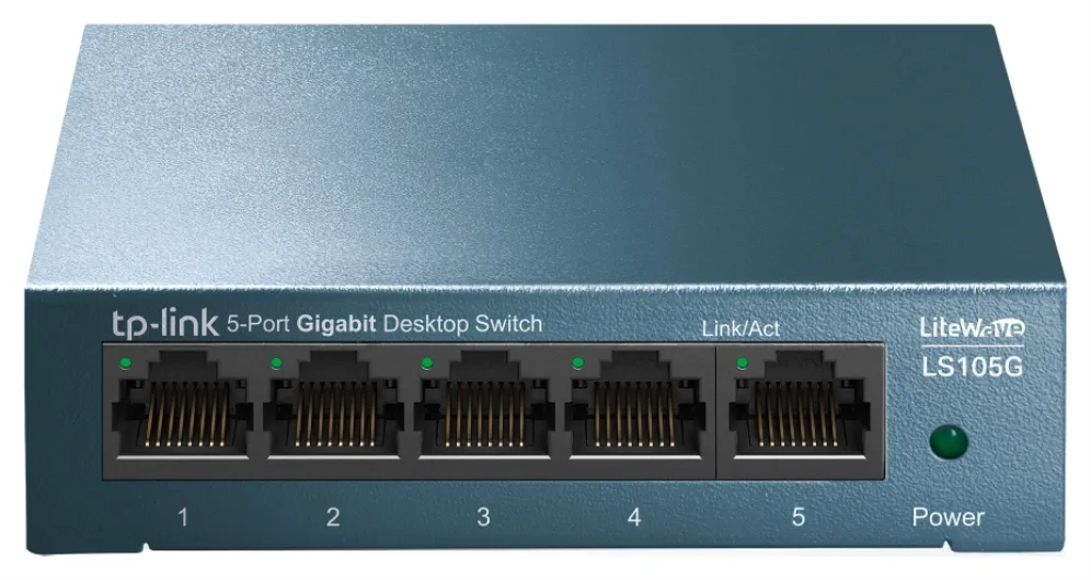 Switch 5 puertos 10 - 100 - 1000 tp - link azul claro