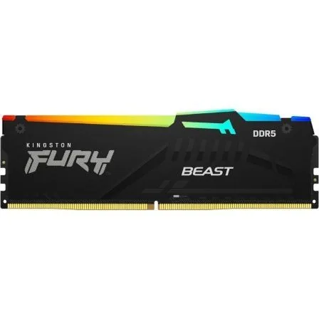 Memoria ram ddr5 16gb kingston - 6000mt - s - fury beast rgb - cl36 - negro
