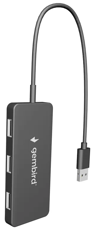 Gembird UHB-U2P4-04 hub de interfaz USB 2.0 480 Mbit/s Negro