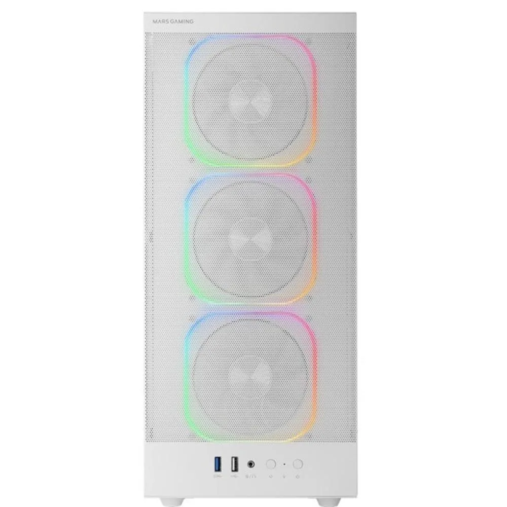 Caja ordenador mars gaming mcnebulaw atx argb cristal templado blanco