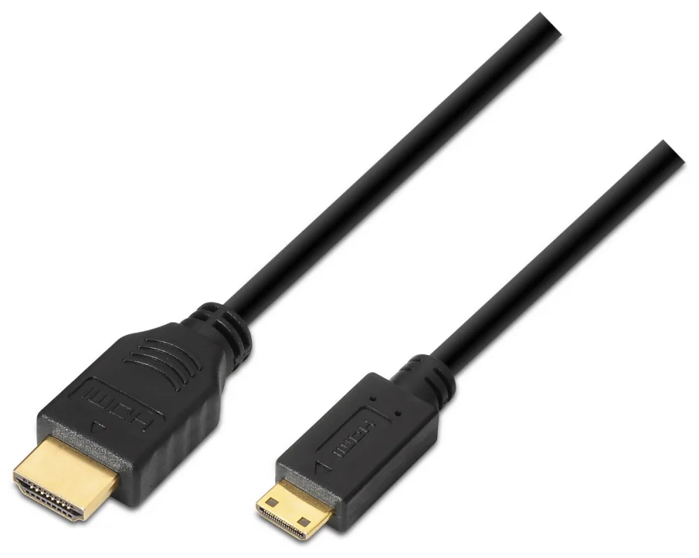 Cable HDMI Aisens A119-0115/ HDMI Macho - Mini HDMI Macho/ Hasta 10W/ 720Mbps/ 3m/ Negro