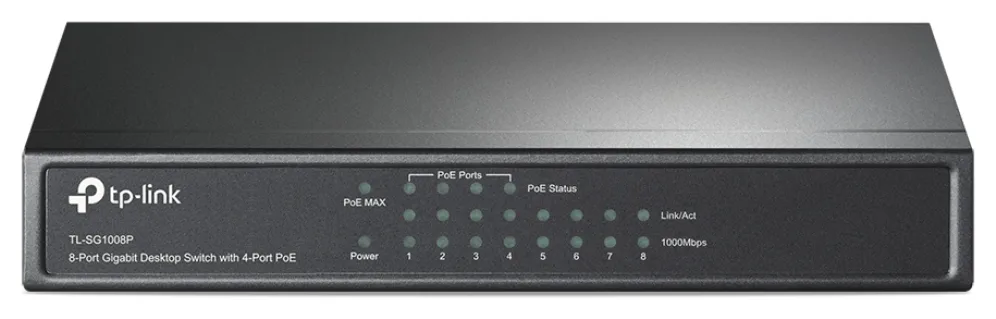 Switch 8 puertos 10 - 100mbps con 4 ptos poe tp - link