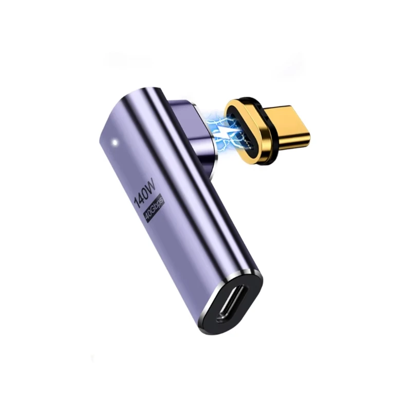 EWENT Adaptador Magnético USB-C 90º USB4 PD 100W