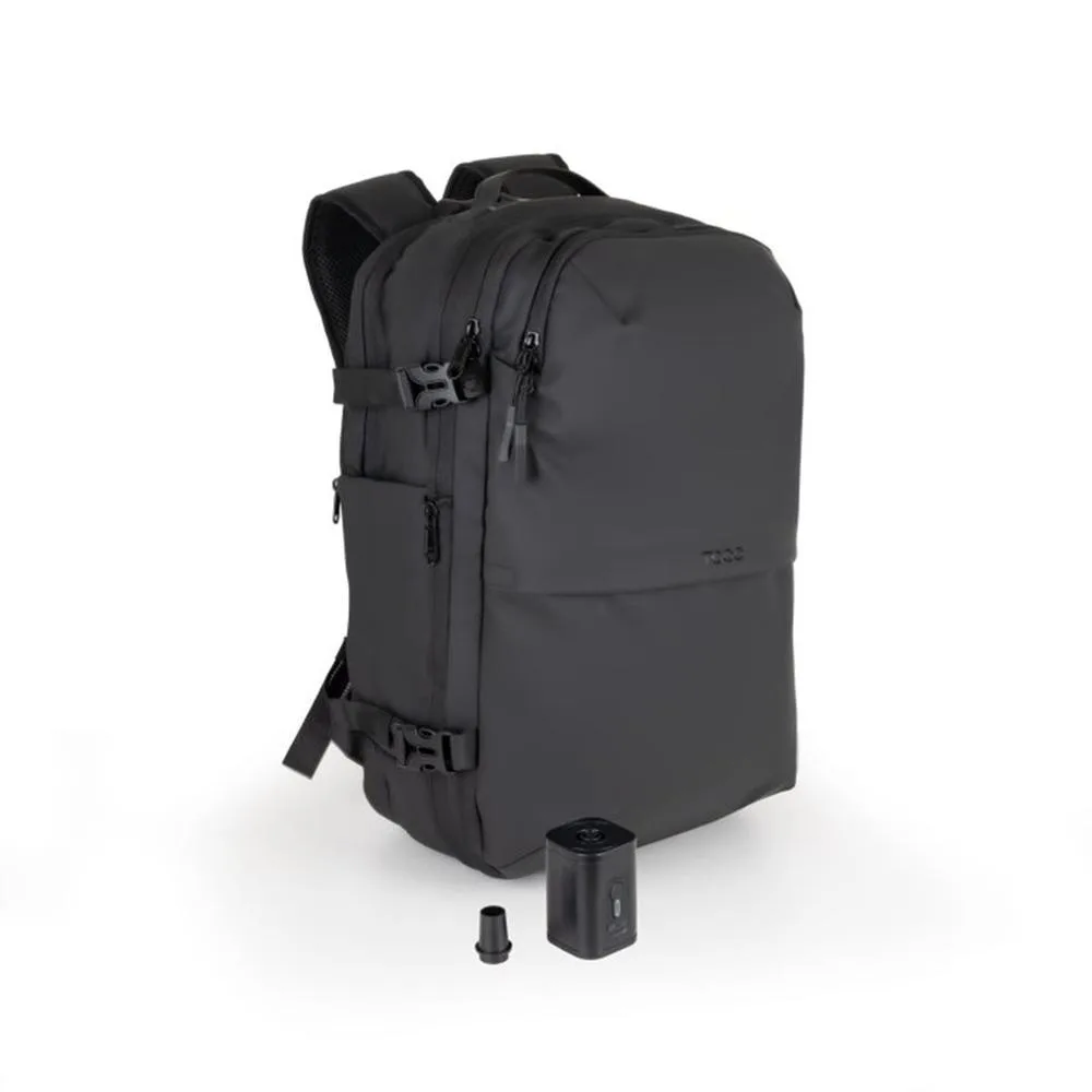 Mochila tooq tqbp - v101 - bk para portatil 17 pulgadas negra + comprension vacio y bomba aire 30 - 55l