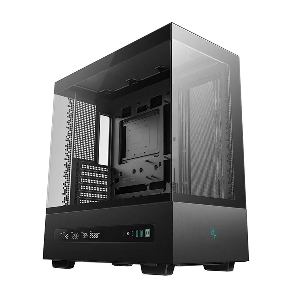 Caja ordenador gaming deepcool atx ch690 cristal templado negra