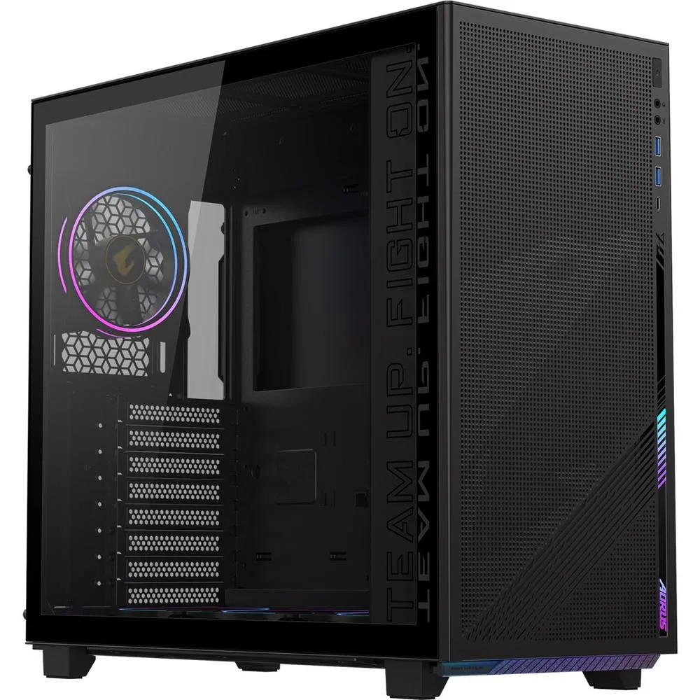 Caja ordenador gaming gigabyte aorus c400 atx argb vidrio negra