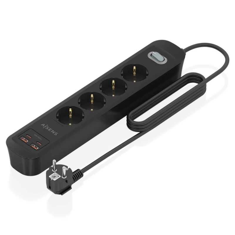 Aisens Regleta 4 tomas interruptor PD 2xUSBC 2xUSB