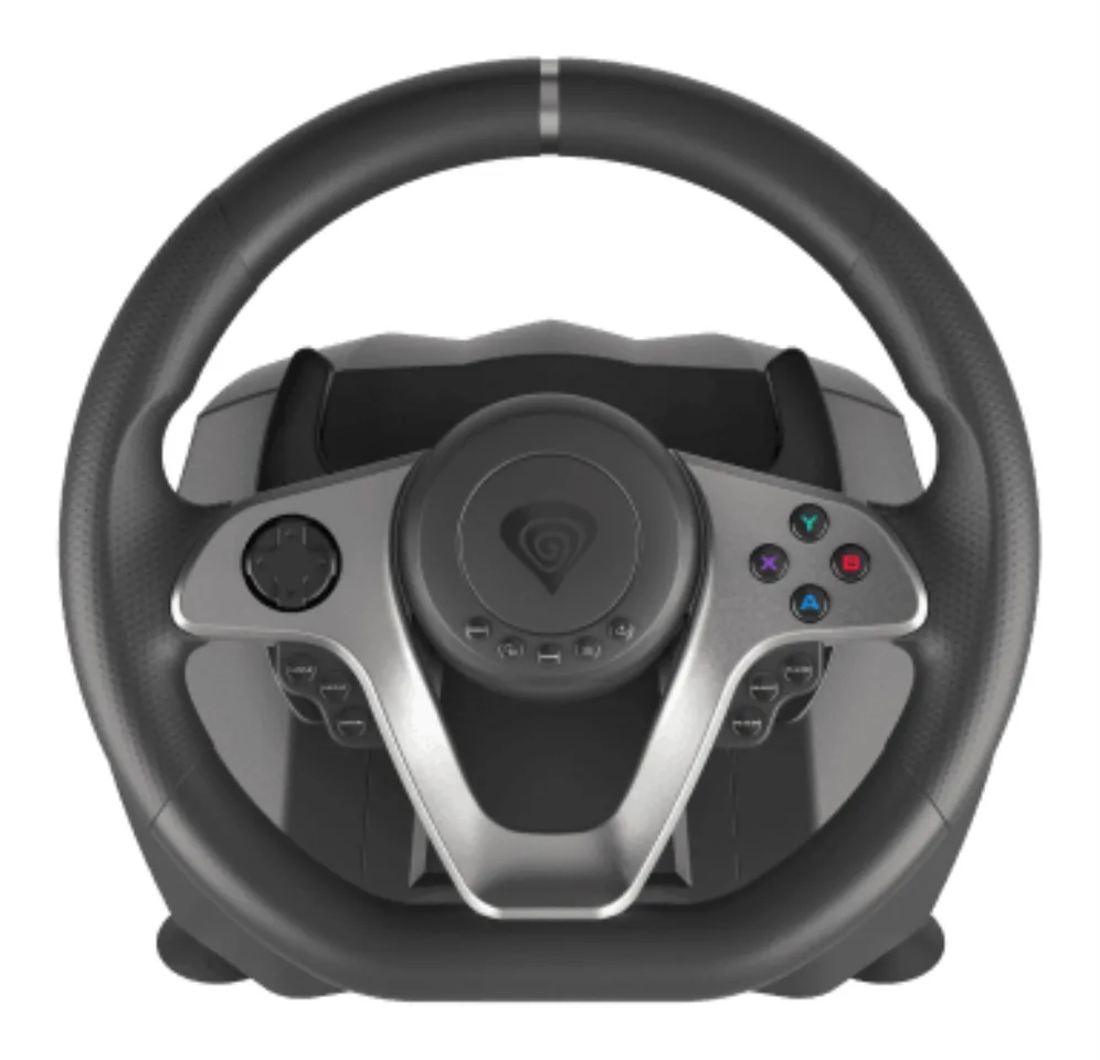 GENESIS Seaborg 400 Negro, Plata USB Volante + Pedales Nintendo Switch, PC, PlayStation 4, Playstation 3, Xbox 360, Xbox One, Xbox One S, Xbox One X