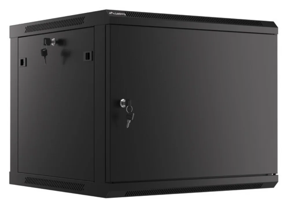 Armario lanberg mural rack 19 pulgadas 9u - 600x600 negro