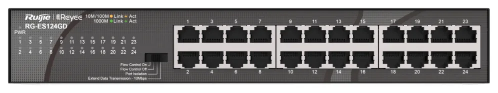 Ruijie Networks RG-ES124GD switch No administrado Gigabit Ethernet (10/100/1000) Negro